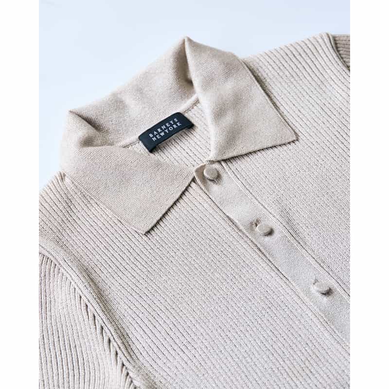 BARNEYS NEW YORK BARNEYS NEW YORK by KANAKO SAKAI　襟付きラメニットカーディガン BEIGE