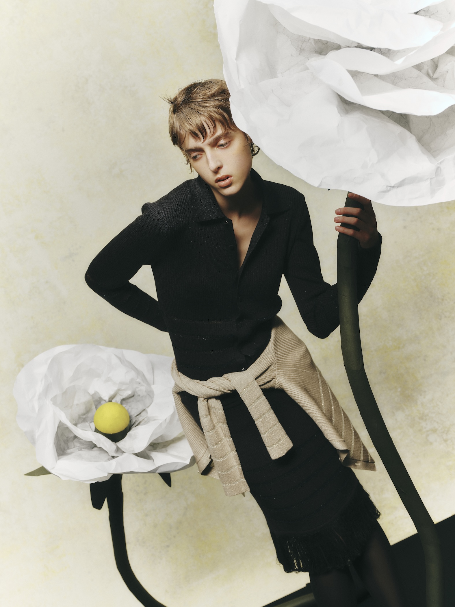 BARNEYS NEW YORK by KANAKO SAKAI　襟付きラメニットカーディガン