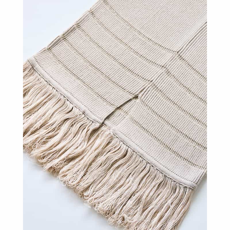 BARNEYS NEW YORK BARNEYS NEW YORK by KANAKO SAKAI　ラメニットフリンジスカート BEIGE