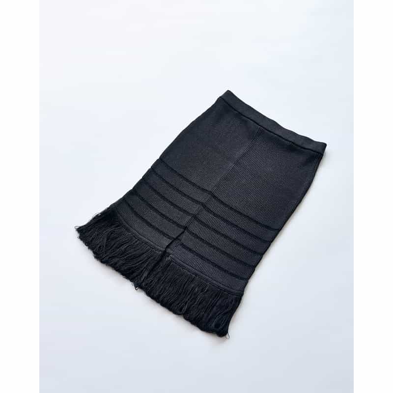 BARNEYS NEW YORK BARNEYS NEW YORK by KANAKO SAKAI　ラメニットフリンジスカート BLACK