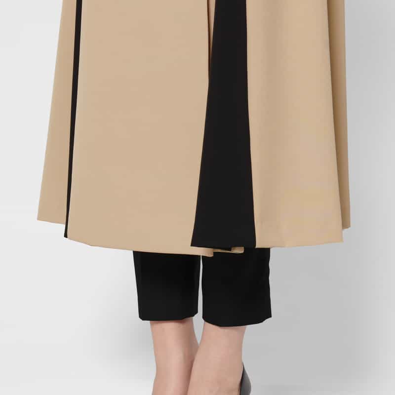 BARNEYS NEW YORK 異素材コンビネーション ベルテッド ロングジレ CAMEL