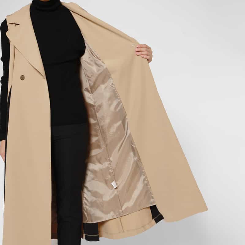 BARNEYS NEW YORK 異素材コンビネーション ベルテッド ロングジレ CAMEL