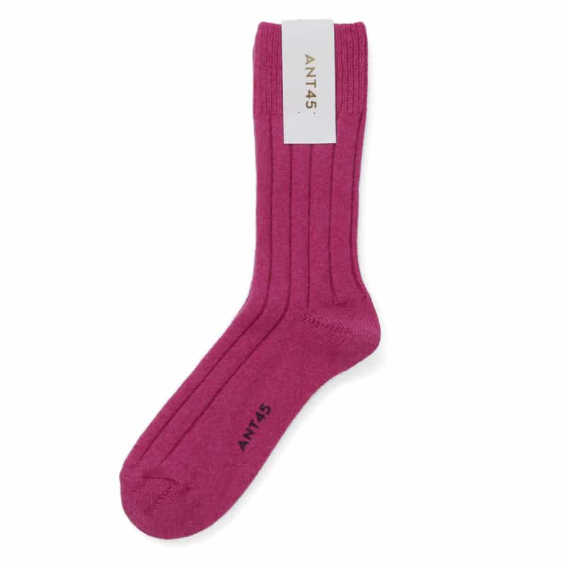 ANT45 ANT45 ＜アント クワランタチンクエ＞ カシミヤ混リブソックス FUCHSIA