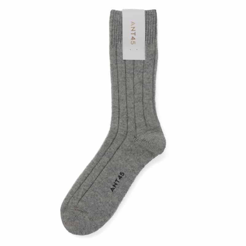 ANT45 ANT45 ＜アント クワランタチンクエ＞ カシミヤ混リブソックス DARK GRAY