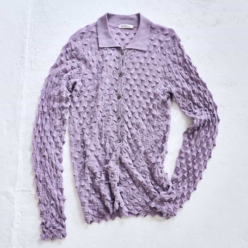OPEN SESAME CLUB OPEN SESAME CLUB ＜オープン セサミ クラブ＞バーニーズ　ニューヨーク限定 襟付きニットカーディガン LILAC
