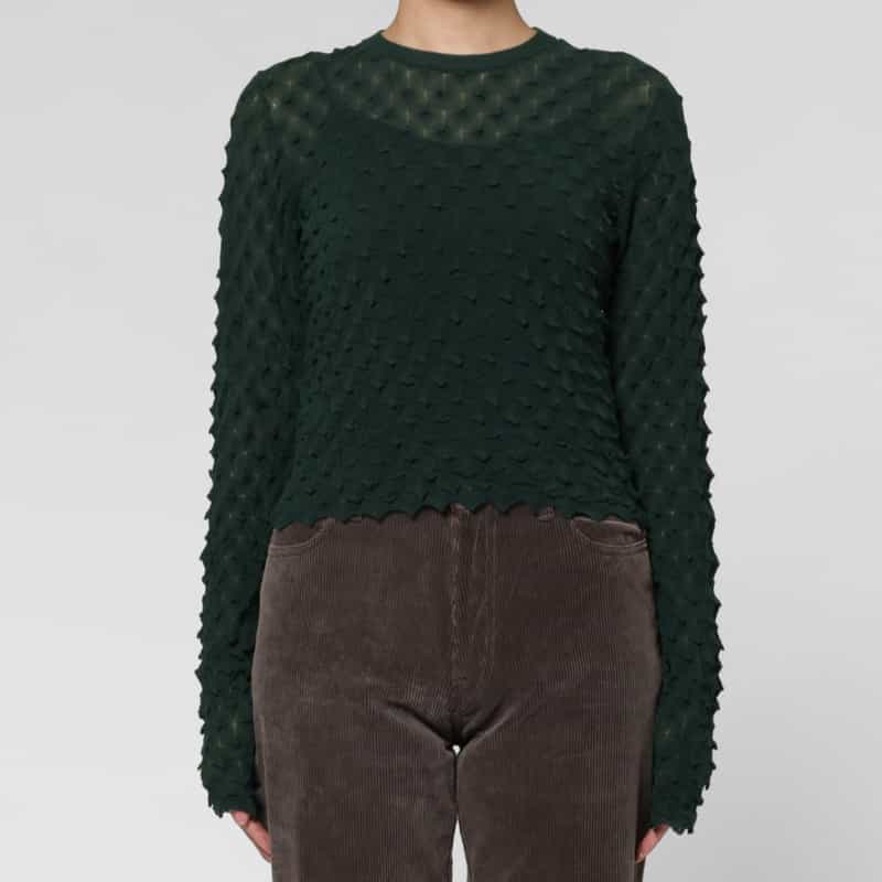 OPEN SESAME CLUB OPEN SESAME CLUB ＜オープン セサミ クラブ＞ シアーツイストニットプルオーバー GREEN