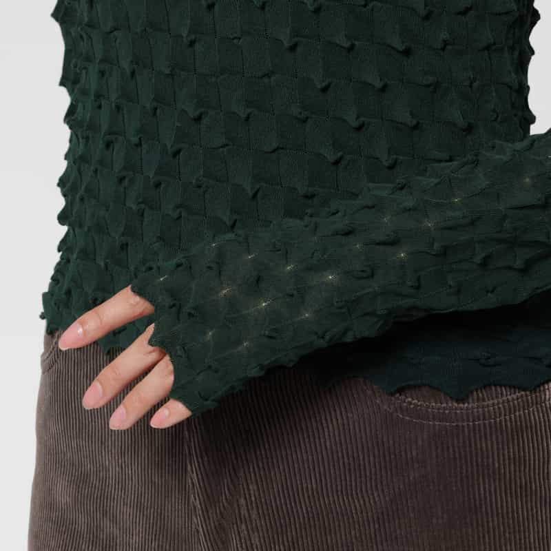 OPEN SESAME CLUB OPEN SESAME CLUB ＜オープン セサミ クラブ＞ シアーツイストニットプルオーバー GREEN