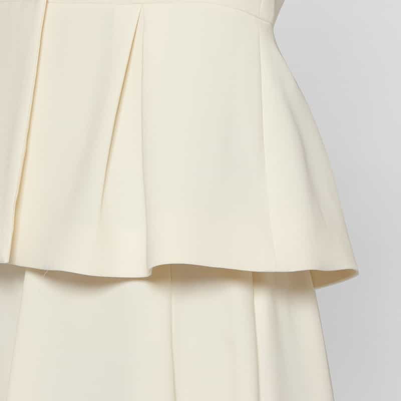 BARNEYS NEW YORK セットアップ ダブルクロス ノーカラー ペプラムジャケット OFF WHITE