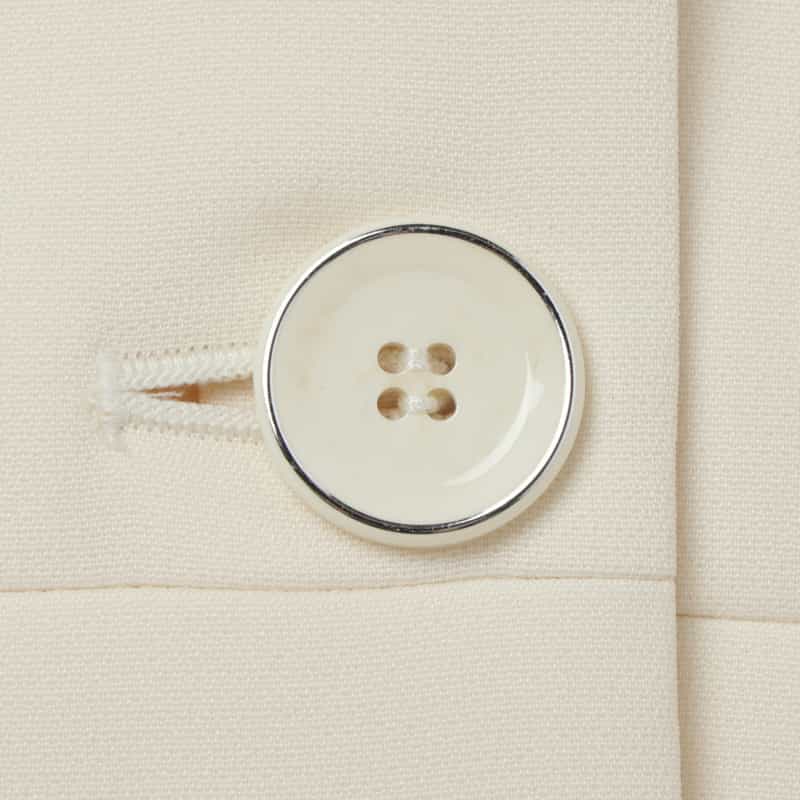 BARNEYS NEW YORK セットアップ ダブルクロス ノーカラー ペプラムジャケット OFF WHITE