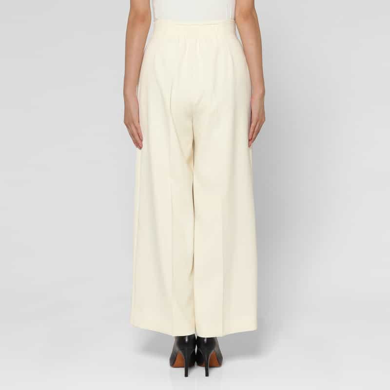 BARNEYS NEW YORK セットアップ ダブルクロス 2タックワイドパンツ OFF WHITE
