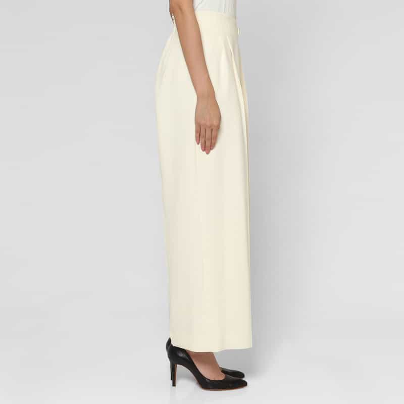 BARNEYS NEW YORK セットアップ ダブルクロス 2タックワイドパンツ OFF WHITE