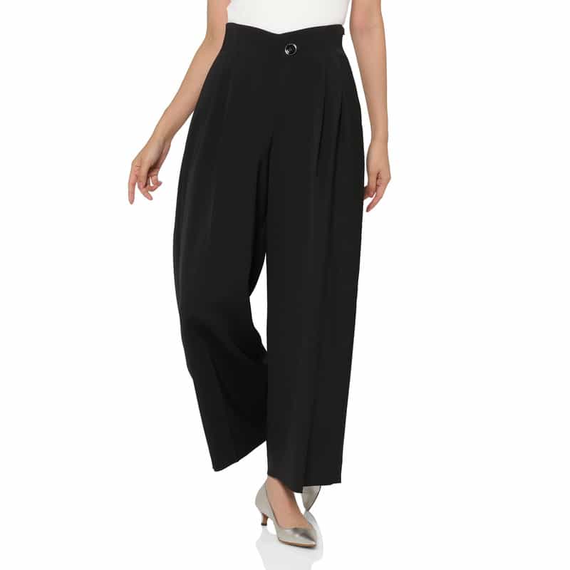 BARNEYS NEW YORK セットアップ ダブルクロス 2タックワイドパンツ BLACK