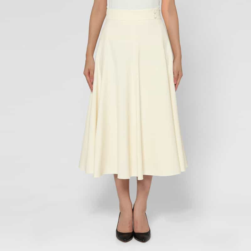 BARNEYS NEW YORK セットアップ ダブルクロス フレアスカート OFF WHITE