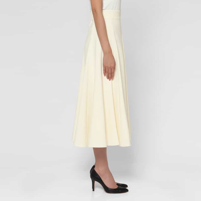 BARNEYS NEW YORK セットアップ ダブルクロス フレアスカート OFF WHITE