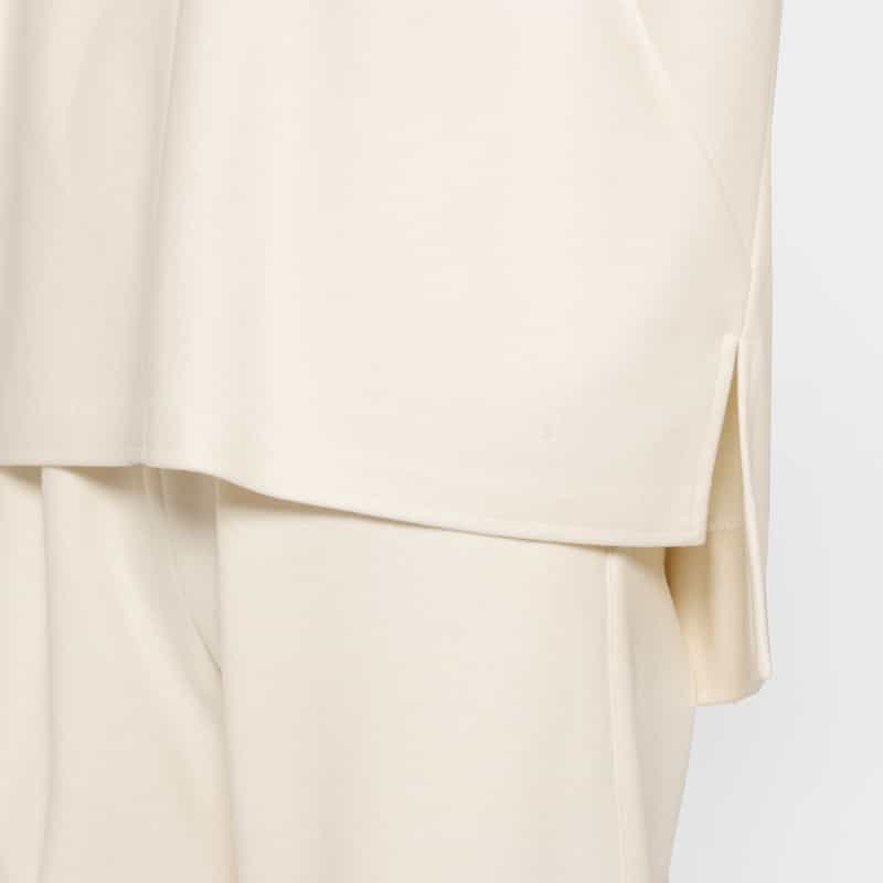 BARNEYS NEW YORK セットアップ ウォッシャブル メルトン風素材ブラウス WHITE