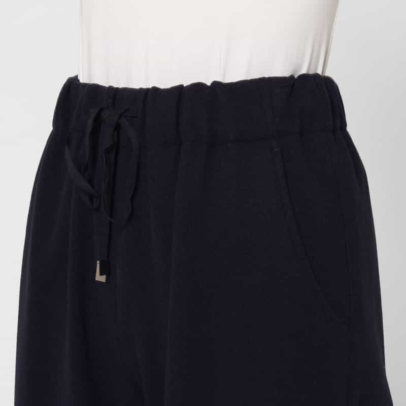 BARNEYS NEW YORK セットアップ ウォッシャブル メルトン風素材ワイドパンツ NAVY