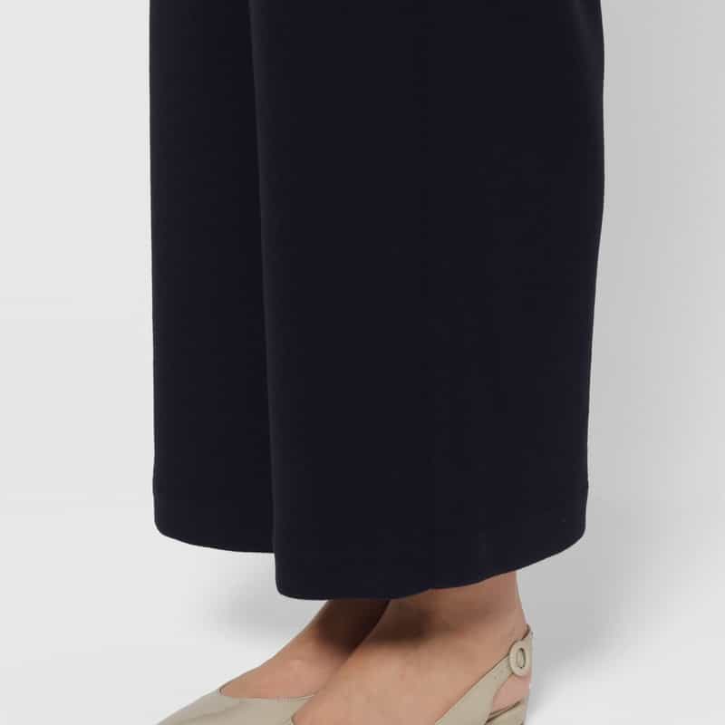 BARNEYS NEW YORK セットアップ ウォッシャブル メルトン風素材ワイドパンツ NAVY
