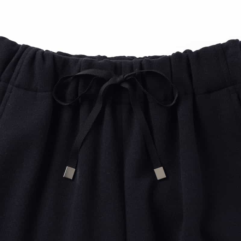 BARNEYS NEW YORK セットアップ ウォッシャブル メルトン風素材ワイドパンツ NAVY