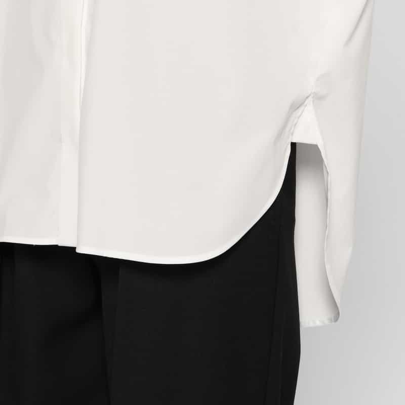 BARNEYS NEW YORK ウォッシャブル ワイドカフス オーバーシャツ WHITE