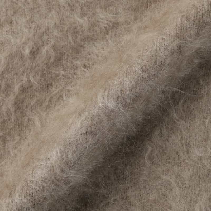 BARNEYS NEW YORK カシミヤ ファー加工クルーネックニットプルオーバー BEIGE
