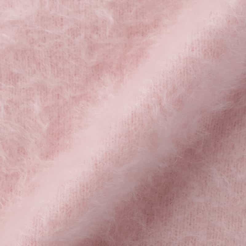 BARNEYS NEW YORK カシミヤ ファー加工クルーネックニットプルオーバー PINK