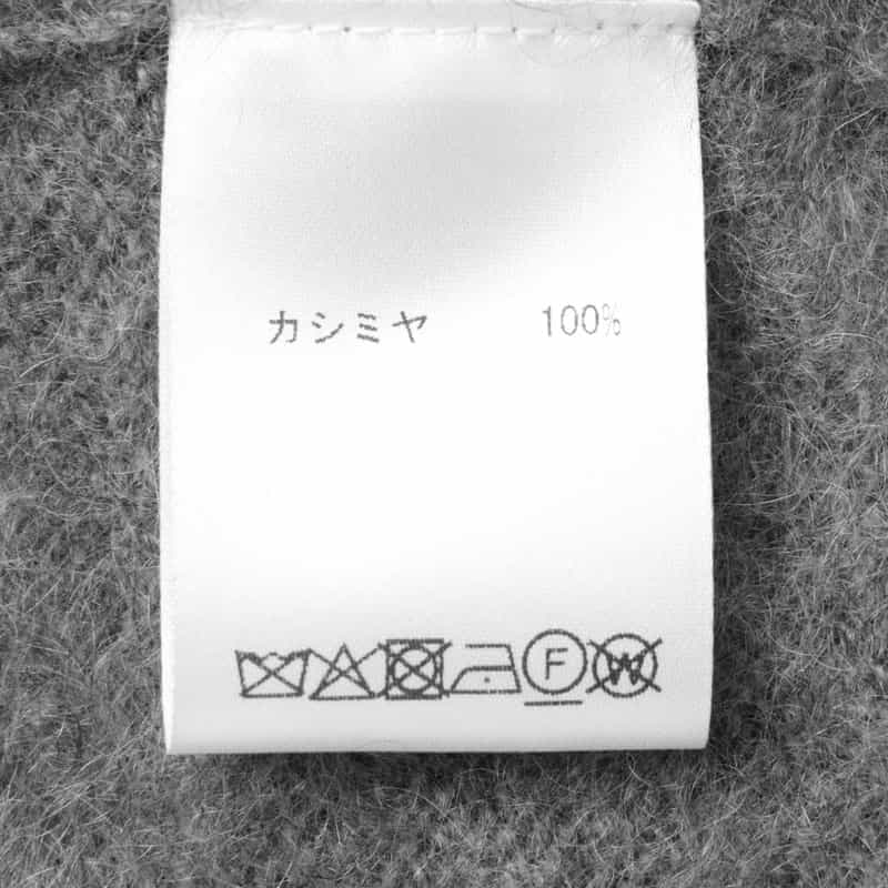 BARNEYS NEW YORK カシミヤ ファー加工クルーネックニットプルオーバー LIGHT GRAY