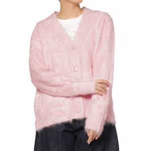 カシミヤ ファー加工 Vネックニットカーディガン