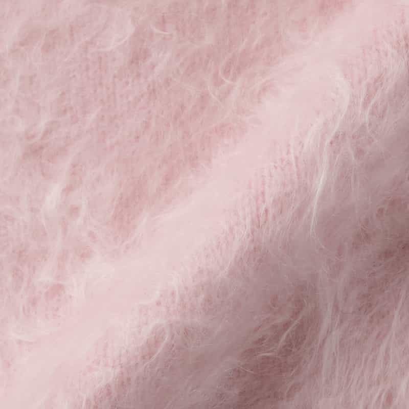 BARNEYS NEW YORK カシミヤ ファー加工 Vネックニットカーディガン PINK