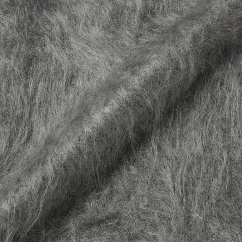 BARNEYS NEW YORK カシミヤ ファー加工 Vネックニットカーディガン LIGHT GRAY