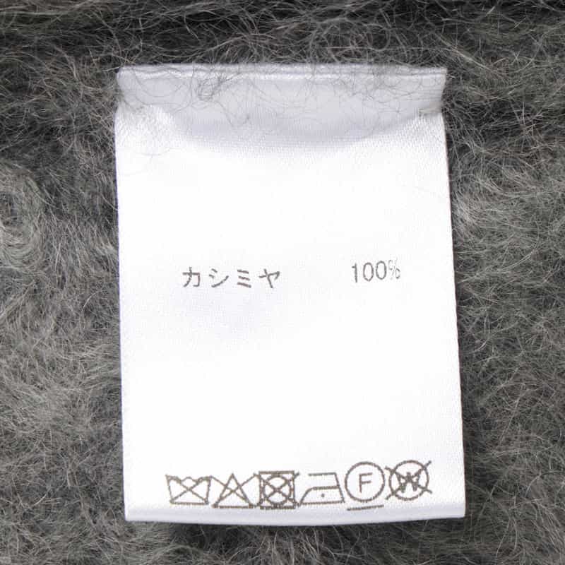 BARNEYS NEW YORK カシミヤ ファー加工 Vネックニットカーディガン LIGHT GRAY