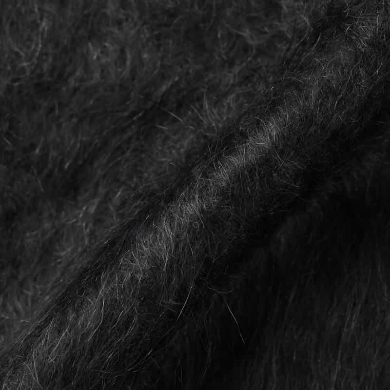 BARNEYS NEW YORK カシミヤ ファー加工 Vネックニットカーディガン DARK GRAY