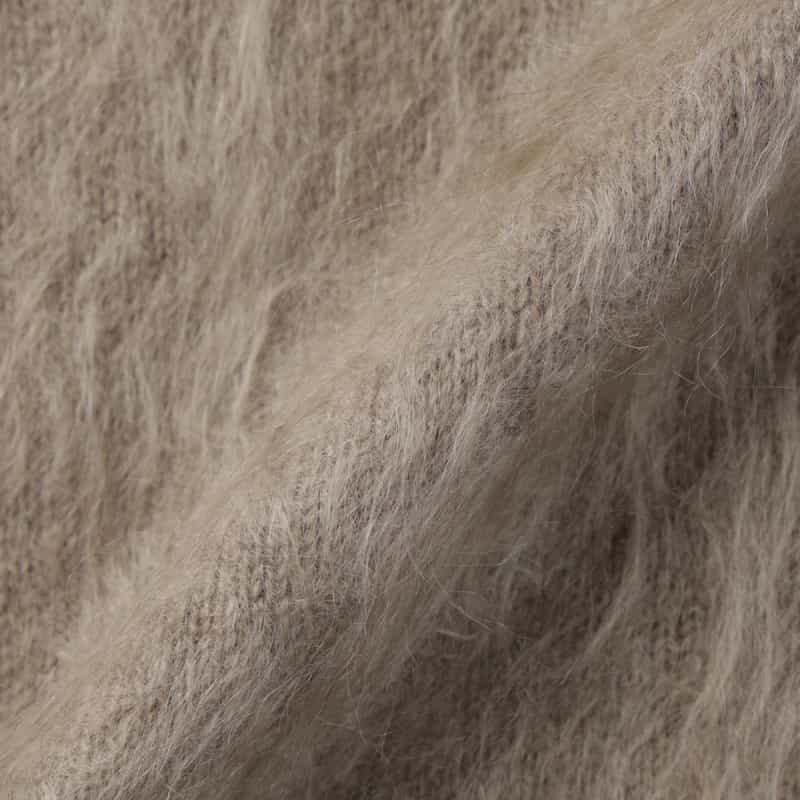 BARNEYS NEW YORK カシミヤ ファー加工 襟付きニットベスト BEIGE