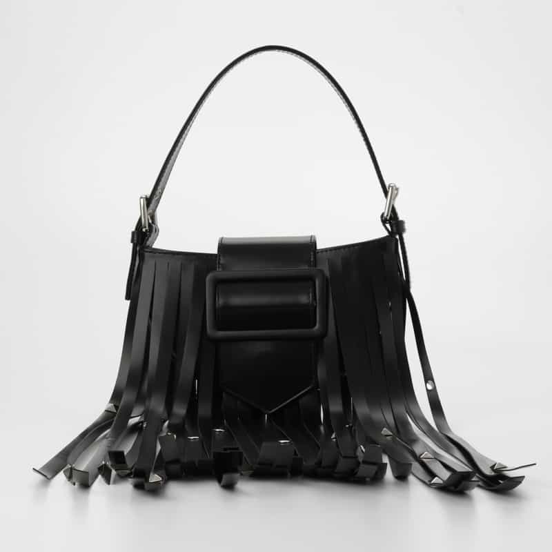 VAQUERA VAQUERA ＜ヴァケラ＞ フリンジデザインワンハンドルバッグ BLACK