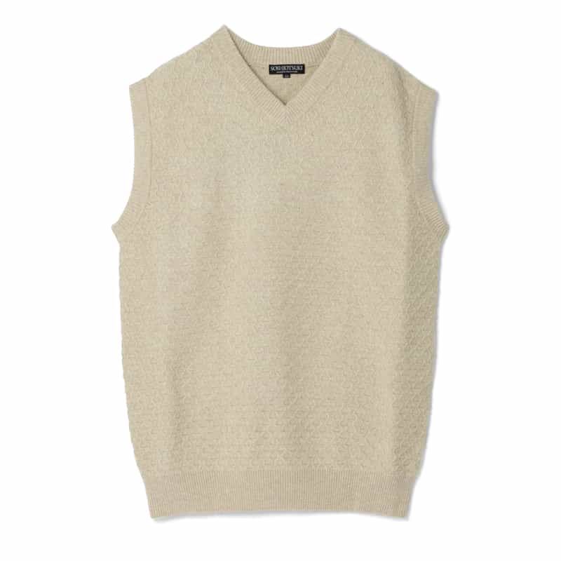SOSHIOTSUKI SOSHIOTSUKI＜ソウシオオツキ＞ Vネックニットベスト BEIGE