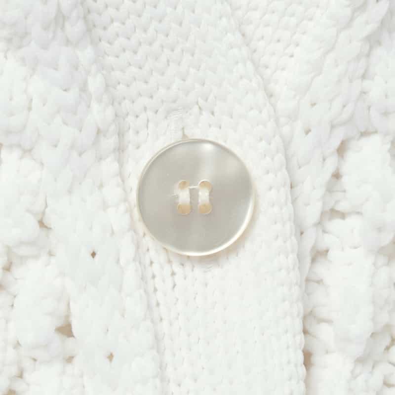 BARNEYS NEW YORK ウォッシャブル ホールガーメントポップコーンニットカーディガン WHITE