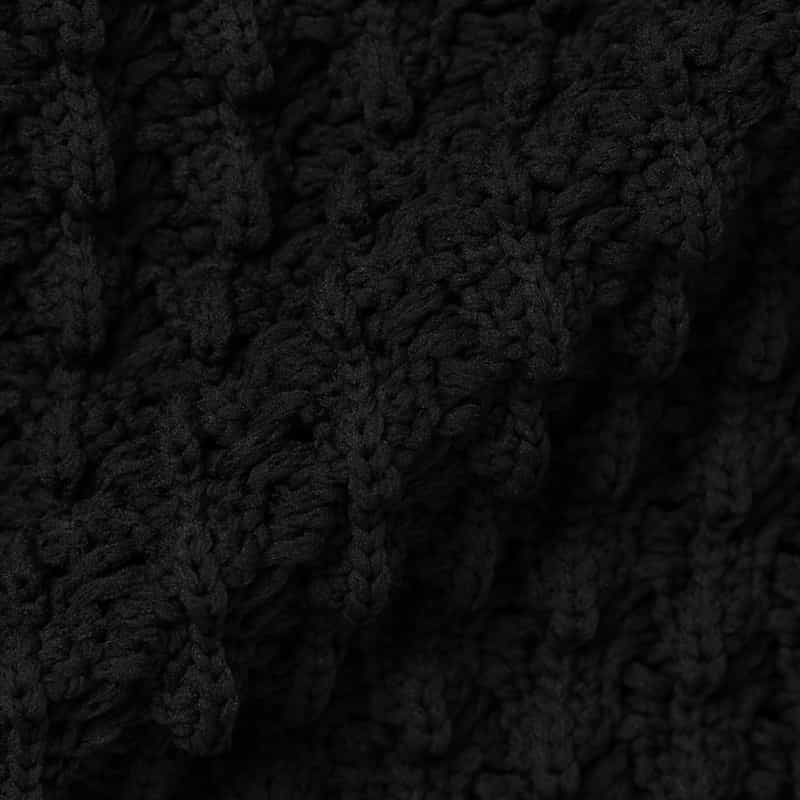 BARNEYS NEW YORK ウォッシャブル ホールガーメントポップコーンニットカーディガン BLACK