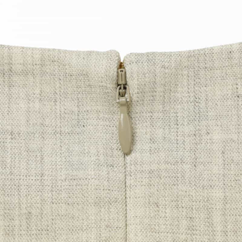 BARNEYS NEW YORK セットアップ ウォッシャブル ウールライク ジップデザインフラップジレ BEIGE
