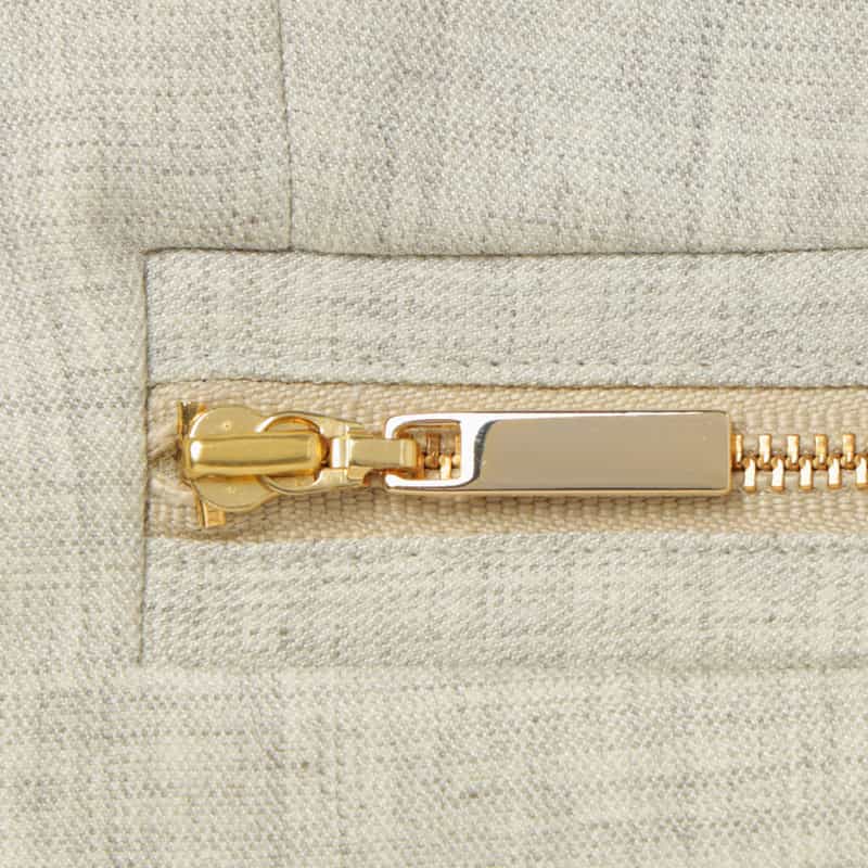 BARNEYS NEW YORK セットアップ ウォッシャブル ウールライク ジップデザインフラップジレ BEIGE
