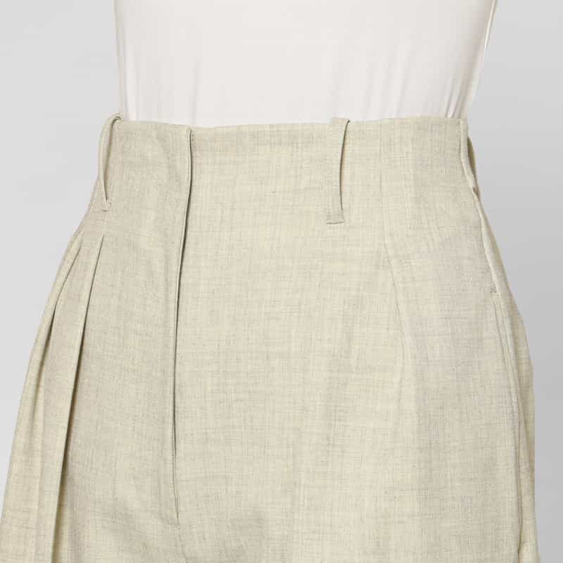BARNEYS NEW YORK セットアップ ウォッシャブル ウールライク 2タックワイドパンツ BEIGE