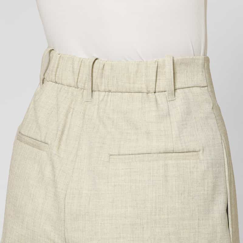 BARNEYS NEW YORK セットアップ ウォッシャブル ウールライク 2タックワイドパンツ BEIGE