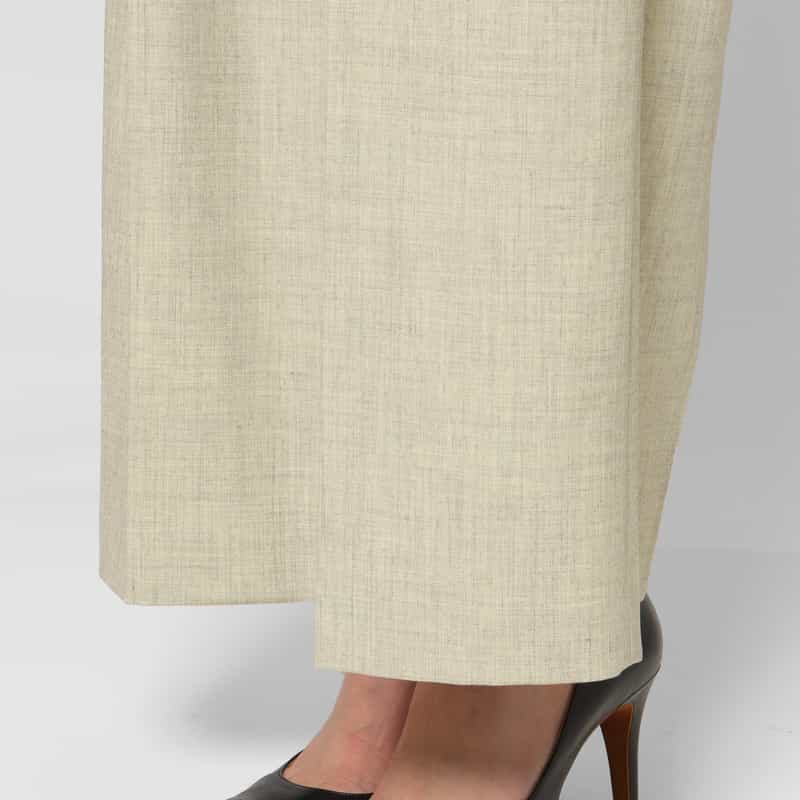 BARNEYS NEW YORK セットアップ ウォッシャブル ウールライク 2タックワイドパンツ BEIGE