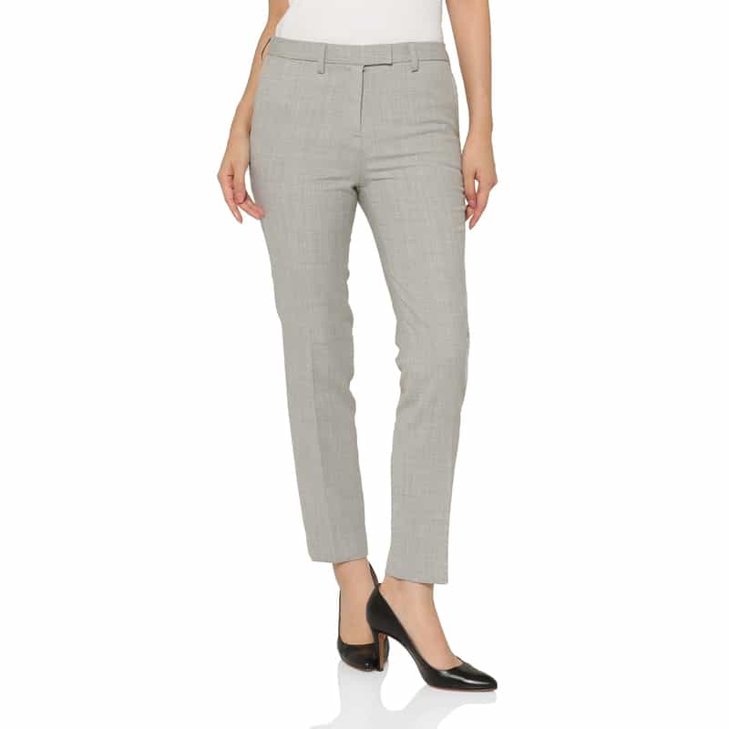 BARNEYS NEW YORK ウォッシャブル ウール混ダブルクロステーパードパンツ GRAY
