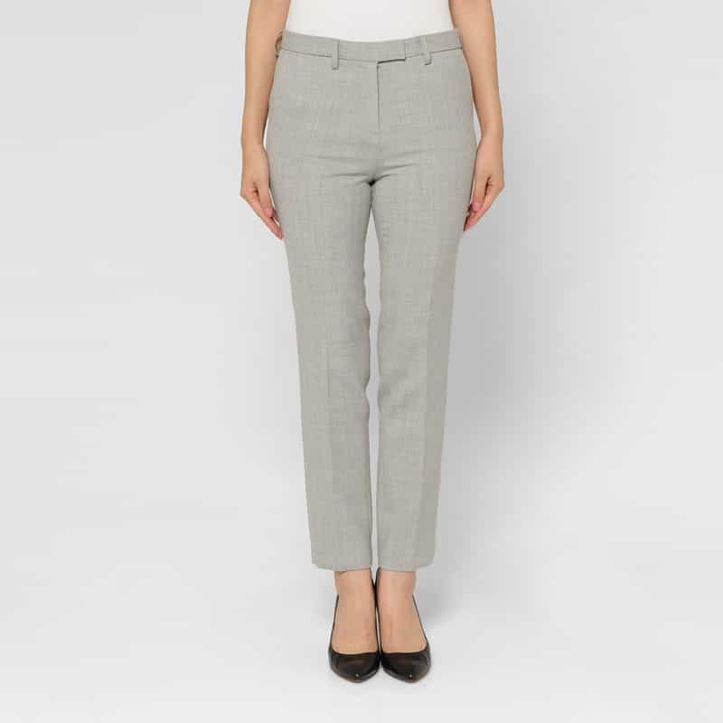 BARNEYS NEW YORK ウォッシャブル ウール混ダブルクロステーパードパンツ GRAY