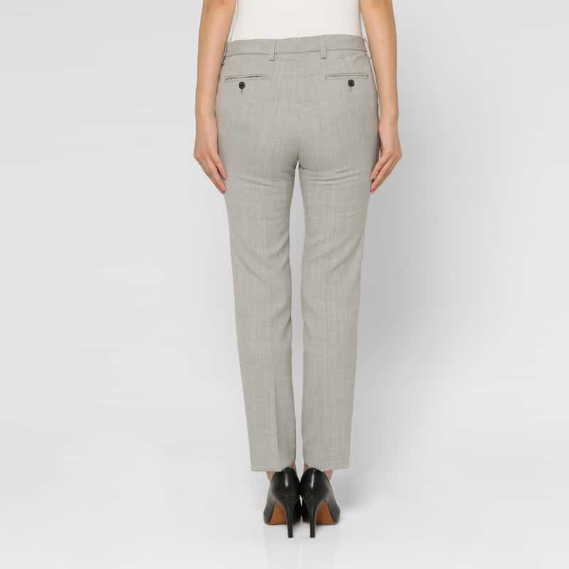 BARNEYS NEW YORK ウォッシャブル ウール混ダブルクロステーパードパンツ GRAY