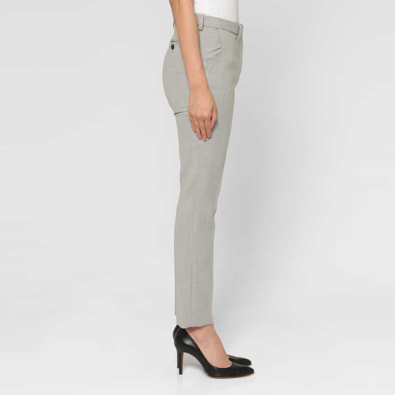 BARNEYS NEW YORK ウォッシャブル ウール混ダブルクロステーパードパンツ GRAY