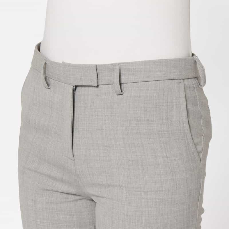BARNEYS NEW YORK ウォッシャブル ウール混ダブルクロステーパードパンツ GRAY
