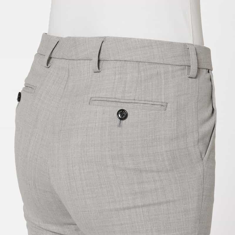 BARNEYS NEW YORK ウォッシャブル ウール混ダブルクロステーパードパンツ GRAY