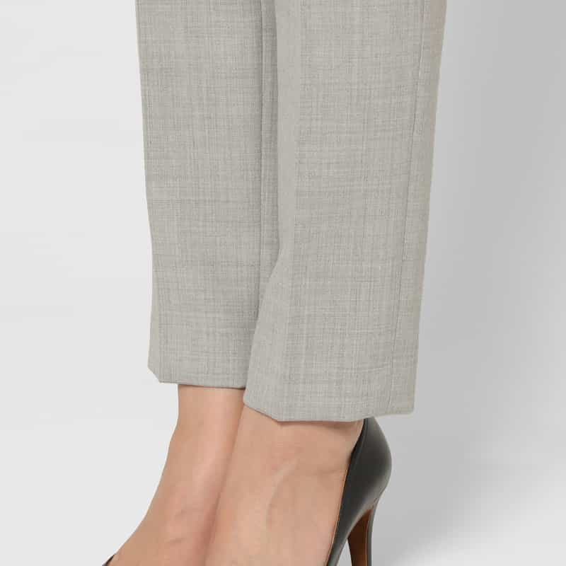 BARNEYS NEW YORK ウォッシャブル ウール混ダブルクロステーパードパンツ GRAY