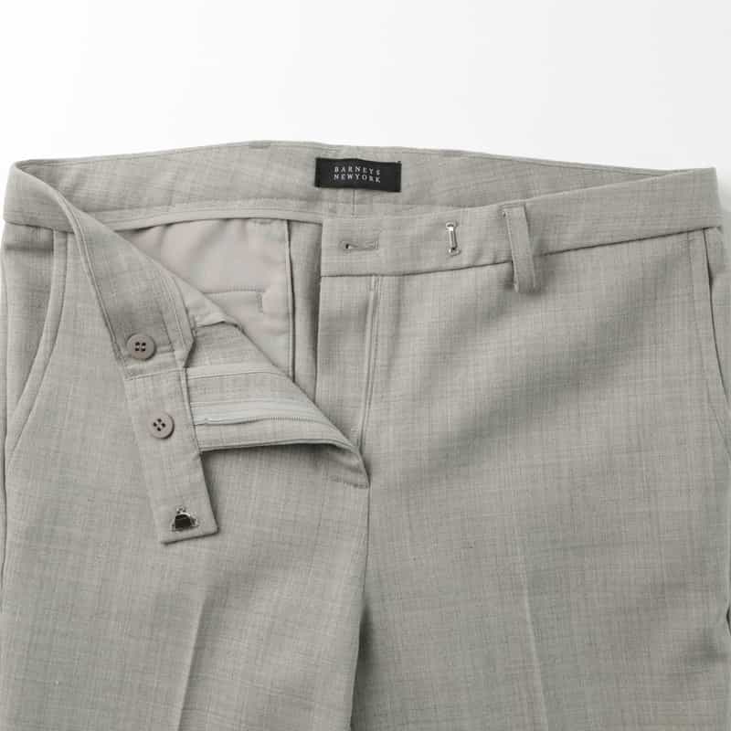 BARNEYS NEW YORK ウォッシャブル ウール混ダブルクロステーパードパンツ GRAY