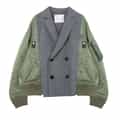 SACAI＜サカイ＞ バーニーズ　ニューヨーク限定ピンストライプ柄コンビネーションスーチングダブルブレストジャケット